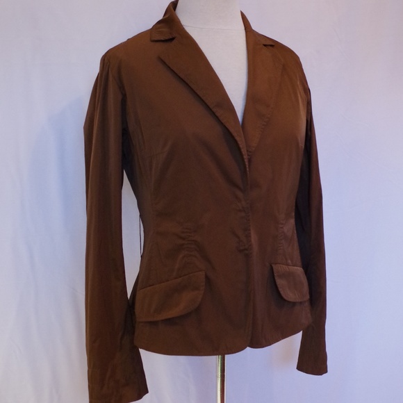 Lida Baday Low Sheen Satin Chocolate Brown Blazer- Sz. 6 - Picture 3 of 6